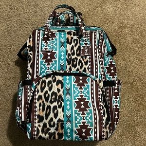 Western Aztec/cheetah diaper bag backpack